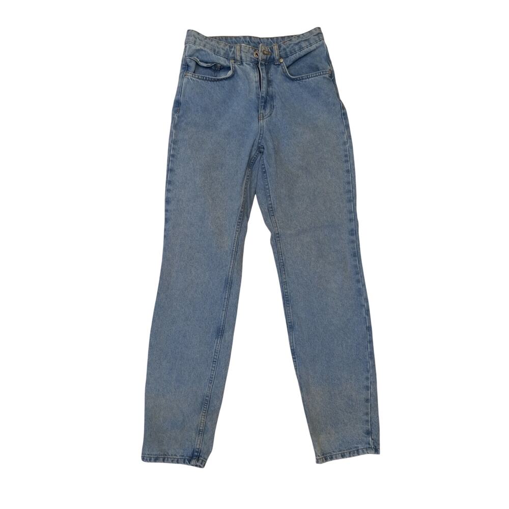 Ragged light wash high rise slim straight‎ leg jeans SIZE 26